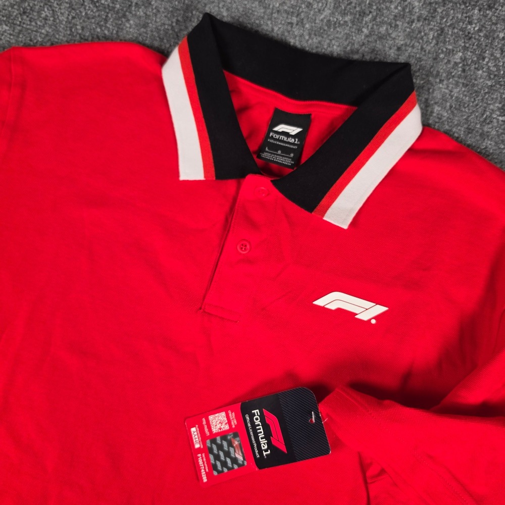 Formula 1 Polo Shirt Mens Large Red F1 Official Licensed Product NWT